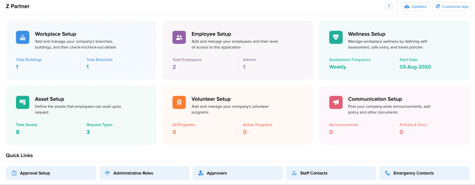Raport kwarantanny w firmie Covid-19 