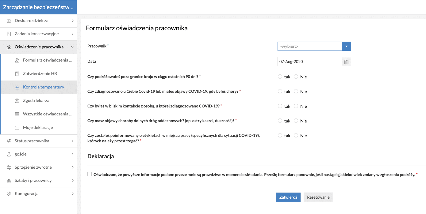 Samoocena zagrożeń Covid-19